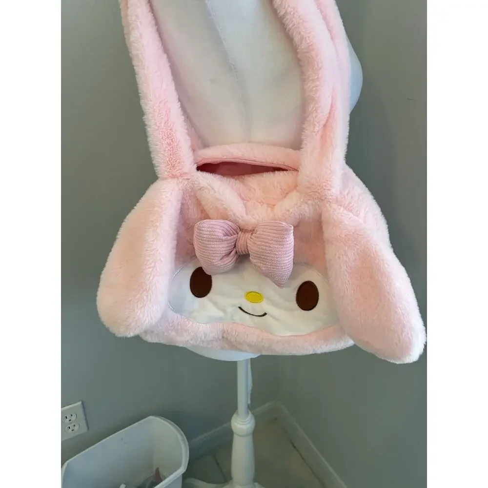 Sanrio My Melody Pink Plush Shoulder Bag Fuzzy Cat Bunny Fluffy Cute Girls